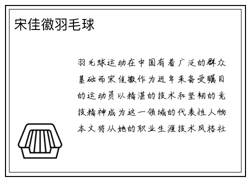宋佳徽羽毛球